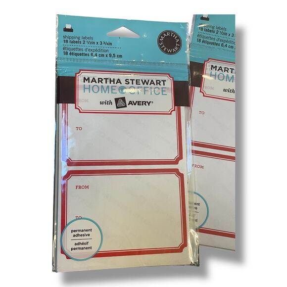 Martha Stewart Avery Shipping Labels Red Lot of 7, 126 Total Home Office 72462 - Picture 6 of 7